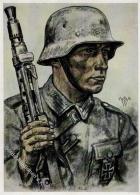 Willrich Nr. P1 R9 Nr. 3 VDA WK II Ein Kradschütze  Künstlerkarte I- - War 1939-45