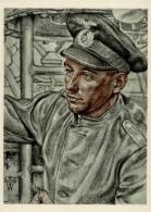 Willrich Nr. P1 R5 Nr. 7 VDA WK II Leitender Ing.-Offizier Auf Kptlt. Schuharts U-Boot Künstlerkarte I- - Guerre 1939-45