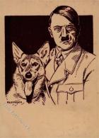 HITLER WK II - Hitler Mit Seinem SCHÄFERHUND, Sign. Klusmeyer I-II - Weltkrieg 1939-45