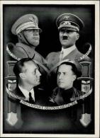 Hitler Mussolini V. Ribbentrop U. Graf Ciano Militärbündnis WK II  I-II - Weltkrieg 1939-45