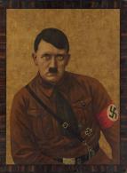 Hitler Kunstdruck Auf Holz 22 X 29 Cm II - Weltkrieg 1939-45