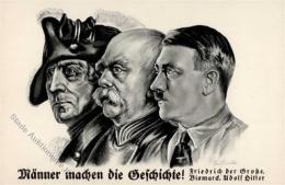 Hitler Friedrich Der Große Bismarck WK II   Künstlerkarte I-II - Weltkrieg 1939-45