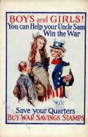 Propaganda WK II USA Kinder Uncle Sam Künstlerkarte I-II - Weltkrieg 1939-45