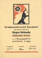 Propaganda WK II Urkunde Reichsbundkreisfest Darmstadt I-II - Weltkrieg 1939-45