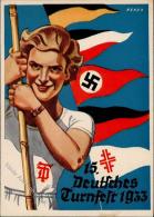 Propaganda WK II Stuttgart (7000) 15. Deutsches Turnfest Sign. Henry Künstler-Karte I-II (fleckig) - Weltkrieg 1939-45