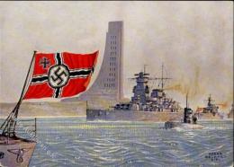 Propaganda WK II Reichs Marine Ehrenmal Laboe Sign. Dolhart, Oskar Künstler-Karte I-II - Weltkrieg 1939-45