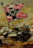 Propaganda WK II Panzer Fahne Sign. Mundorff, Viktor Künstler-Karte I-II Réservoir - Weltkrieg 1939-45