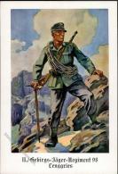 Propaganda WK II II. Gebirgs Jäger Regiment 98 Lenggries Künstler-Karte I-II - Guerre 1939-45
