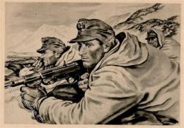 Propaganda WK II Gebirgsjäger Künstlerkarte I-II - Guerre 1939-45