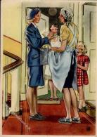 Propaganda WK II Frauen Schaffen Für Euch Die Postbotin Sign. Becker Künstlerkarte I-II Femmes - Guerre 1939-45