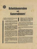 Propaganda WK II Flugblatt Arbeitsfront 1934 KdF 4 Seiten II (fleckig) - Guerre 1939-45