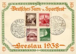 Propaganda WK II Breslau Deutsches Turn U. Sportfest WK II Sondermarken U. Stempel I-II - Weltkrieg 1939-45