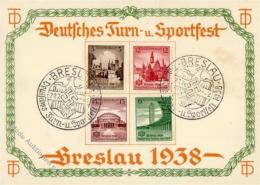 Propaganda WK II Breslau Deutsches Turn U. Sportfest WK II Sondermarken U. Stempel I-II - Oorlog 1939-45