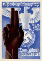 Propaganda WK II 14. Pateigründungstag Sign. Rinne Künstler-Karte I-II - Weltkrieg 1939-45