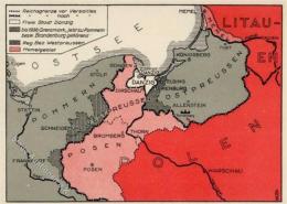 NS-LANDKARTE WK II - DANZIGS KAMPF Nr. 6 Nordostdeutschland Vor Und Nach Versailles" I" - Oorlog 1939-45