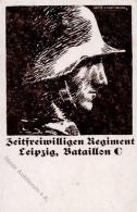 Weimarer Republik Leipzig (O7000) Zeitfreiwilligen Regiment Bataillon C Sign. Langenberg, H. Künstlerkarte I-II - Weltkrieg 1914-18