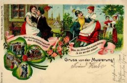 Musterung, Gruß Von Der (heimwärtsziehn, Wiederkehren), Glanz-AK, Marke Entfernt, Aus Gaggenau, 1904, Nach L& - Autres & Non Classés