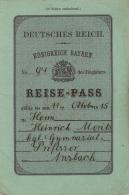WK I Dokumente Reisepass Königreich Bayern 1915 I-II (altersbedingete Gebrauchsspuren) - Altri & Non Classificati