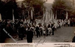 Bismarck Huldigung Der Deutschen Corps Studenten Vor Der Büste Bismarcks In Der Wallhalle 1908 Foto-Karte I-II - Personajes