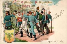 Bismarck 60 Jähriges Militärjubiläum Lithographie 1903 I-II - Personnages