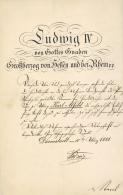 Adel Hessen Großherzog Ludwig IV 1 Dokumet Mit Blindgepräg. Papiersiegel U. Unterschr. V. Ludwig IV Von Hesse - Other & Unclassified