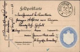 Adel Baden Feldpost Von Prinz Leopold Von Bayern An Prinz Alfons Von Bayern 1915 I-II - Other & Unclassified