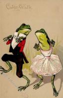 Frosch Personifiziert Tanz  Prägedruck 1906 I-II Grenouille - Altri & Non Classificati