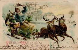 Weihnachtsmann Spielsachen Schlitten Litho 104 I-II Pere Noel - Andere & Zonder Classificatie