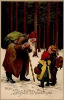 Weihnachtsmann Kinder Sign. Hey, Paul  Künstlerkarte I-II Pere Noel - Other & Unclassified