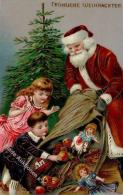 Weihnachtsmann Kinder Puppe Spielzeug  Prägedruck I-II Pere Noel Jouet - Altri & Non Classificati