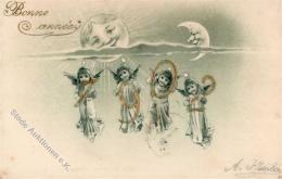Jahreszahl 1902 Engel Sonne Mond  Prägedruck 1901 I-II Ange - Altri & Non Classificati