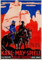 Karl May Rathen Kurort (O8324) Spiele SStmpl. Leipzig Flugplatz Reichsmessestadt Zeppelin Landung LZ 130 Künstlerka - Andere & Zonder Classificatie