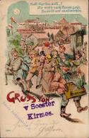 Drehorgel Soest (4770) Volksfest Kirmes  Lithographie 1900 I-II Orgue De Barbarie - Andere & Zonder Classificatie