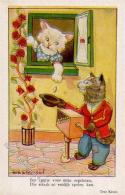 Drehorgel Katzen Personifiziert Sign. Bramson, Bob Künstlerkarte I-II Orgue De Barbarie Chat - Sonstige & Ohne Zuordnung
