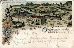Wein Rötha (O7209) Obstweinschänke Lithographie 1897 I-II (Ecken Abgestossen) Vigne - Sonstige & Ohne Zuordnung