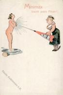 Werbung Minimax Feuerlöscher Erotik Sign. Rother, Rud.   Künstlerkarte I-II Publicite Erotisme - Werbepostkarten