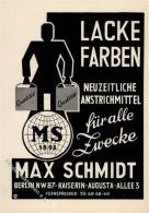 Werbung Berlin (1000) Max Schmidt Lacke Farben  Werbe AK I-II Publicite - Werbepostkarten