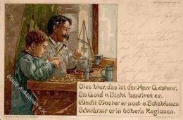 PFORZHEIM - GOLD -  Künstler-Werbekarte 25 Der GRAVEUR, Sign.G.Keppler I-II - Werbepostkarten
