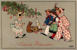 Ebner, Pauli Kinder Teddy Weihnachten  Künstlerkarte 1913 I-II Noel - Ebner, Pauli