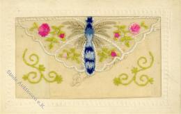 Seide Gestickt Schmetterling Kuvert I-II Soie - Sonstige & Ohne Zuordnung