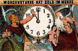 Thiele, Arthur Uhr Zur Erinnerung An Die Einführung Der Sommerzeit 1916 Künstler-Karte I-II - Thiele, Arthur