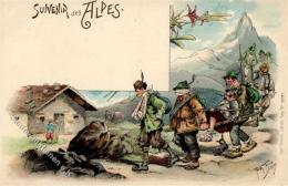 Thiele, Arthur Souvenir Des Alpes Künstlerkarte I- - Thiele, Arthur