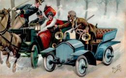 Thiele, Arthur Auto Kutsche 1909 Künstler-Karte I-II - Thiele, Arthur
