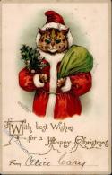 Wain, Louis Katze Personifiziert Weihnachtsmann 1904 Künstler-Karte I-II (fleckig) Pere Noel Chat - Wain, Louis