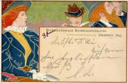 Kunstgeschichte Dresden Internationale Kustausstellung Künstlerkarte 1897 I-II - Otros & Sin Clasificación