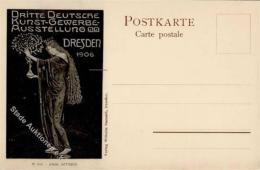 Kunstgeschichte Dresden Dritte Deutsche Kunst-Gewerbe Ausstellung   Künstlerkarte 1906 I-II Expo - Other & Unclassified