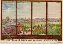 Künstler R München (8000) Sign. Reich, A. Ausstellung Heim Und Technik Künstlerkarte I-II Expo - Sonstige & Ohne Zuordnung