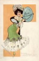 Jugendstil Frau Ostern  Künstlerkarte I-II Art Nouveau Paques - Otros & Sin Clasificación