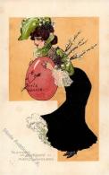 Jugendstil Frau Ostern  Künstlerkarte 1912 I-II Art Nouveau Paques - Other & Unclassified
