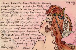 Jugendstil Frau  Künstlerkarte I-II Art Nouveau - Otros & Sin Clasificación